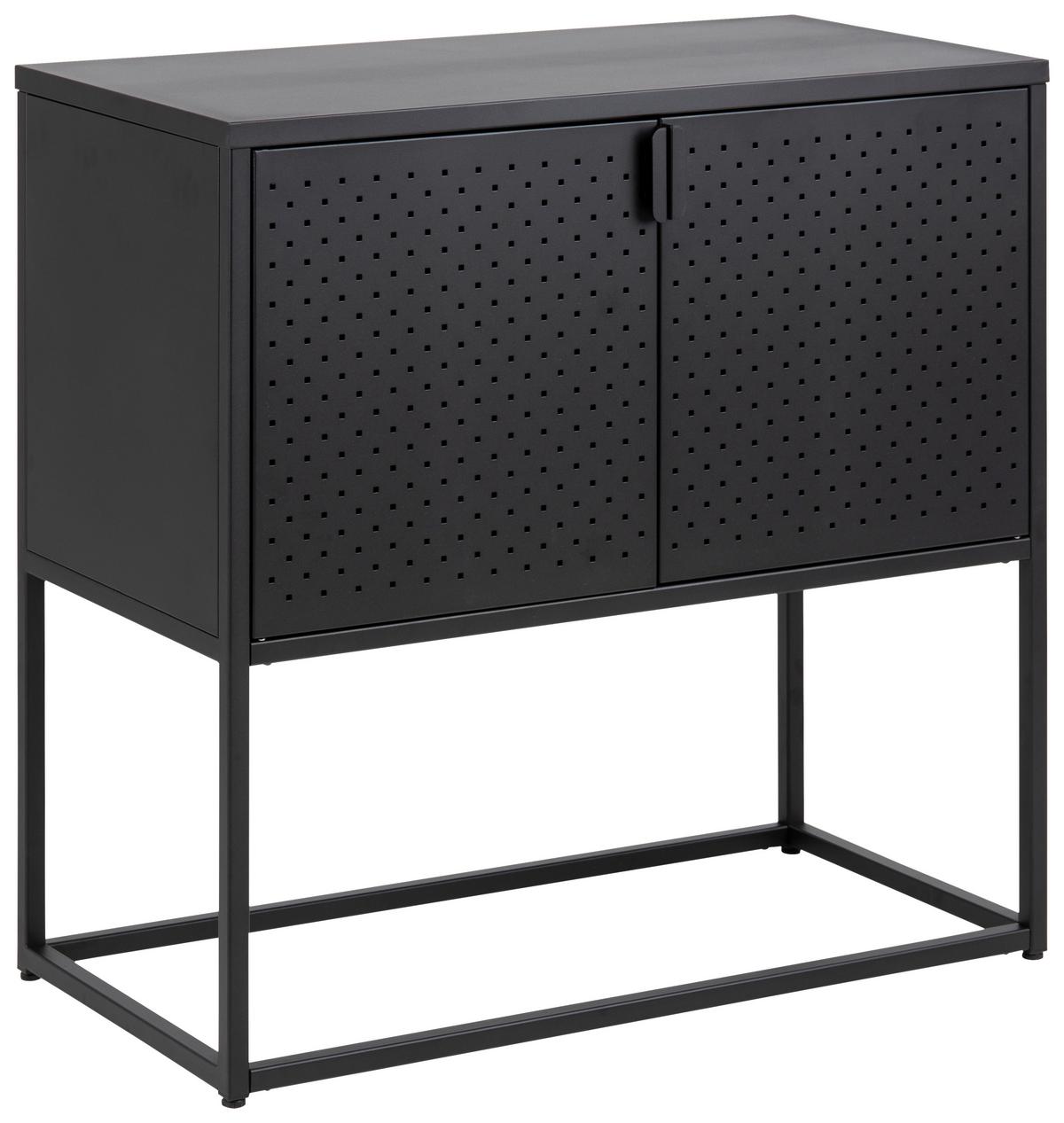 Sideboard Metall Mit 2 Türen 82 Cm Newton Schwarz - Schwarz, Trend, Metall (82/80/40cm) - MID.YOU