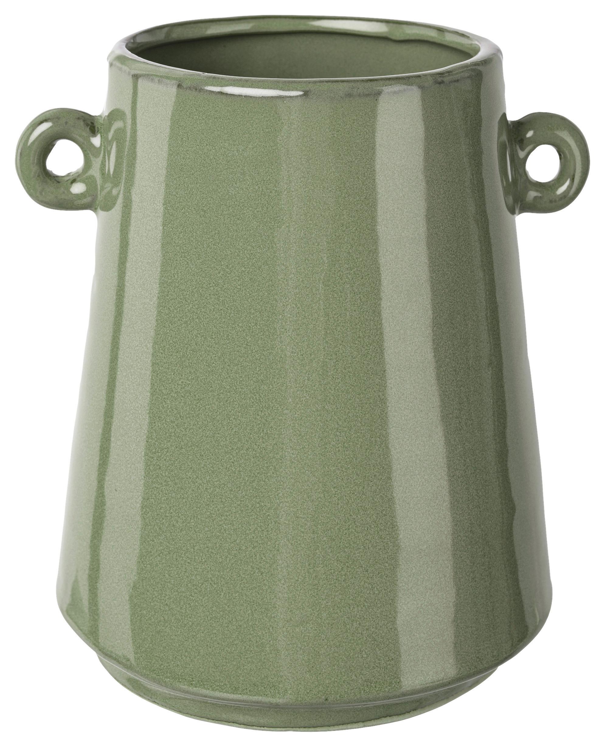 Váza Emma, V: 16,5cm - jadeitově zelená, Moderní, keramika (13,5/16,5cm)