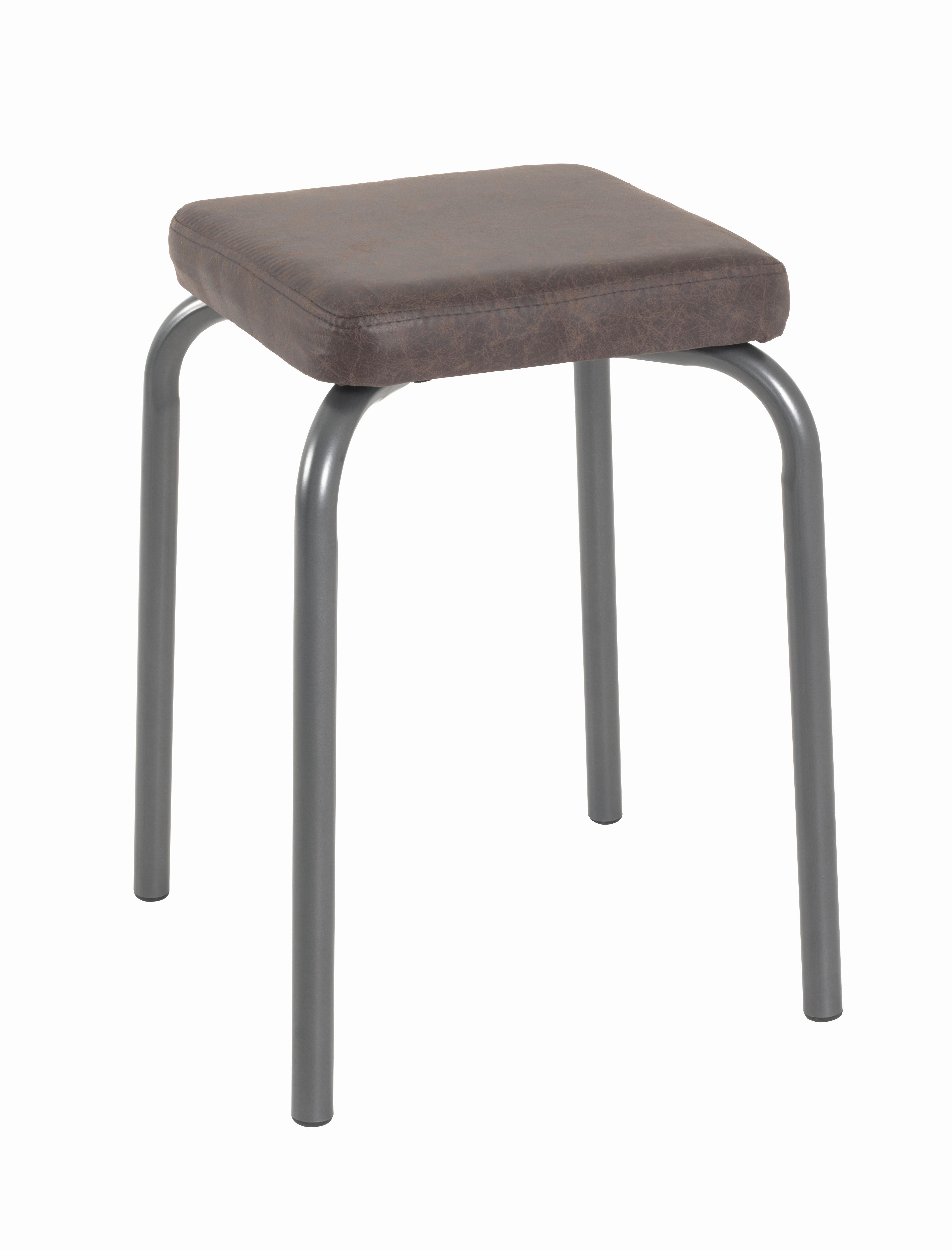 STOHOVATELNÁ STOLIČKA PIKK - barvy grafitu/hnědá, Konvenční, kov/kompozitní dřevo (36/49/36cm) - Mömax