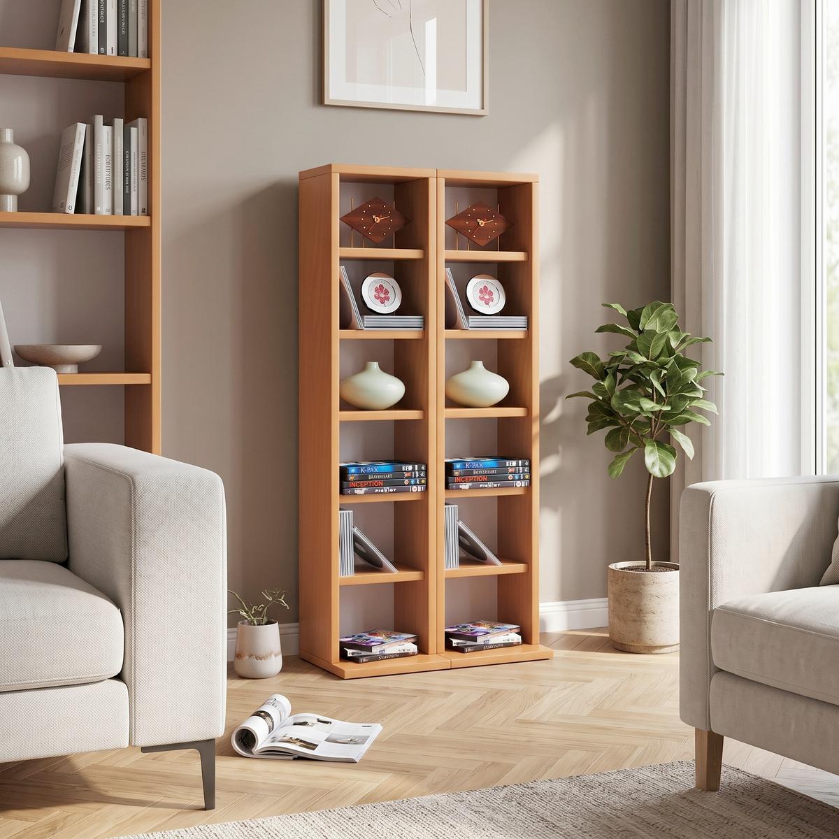 CD Regál Milano š: 42 cm buk - farba buka, Konventionell, kompozitné drevo (42/92/20cm) - MID.YOU