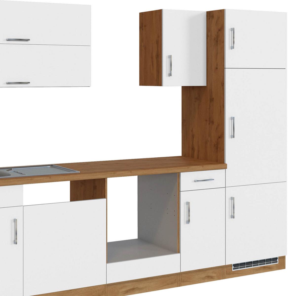 Küchenzeile Sorrento Ohne Geräte B: 270 Cm Weiß - Eichefarben/Weiß, MODERN, Holzwerkstoff (270/200/60cm) - Held
