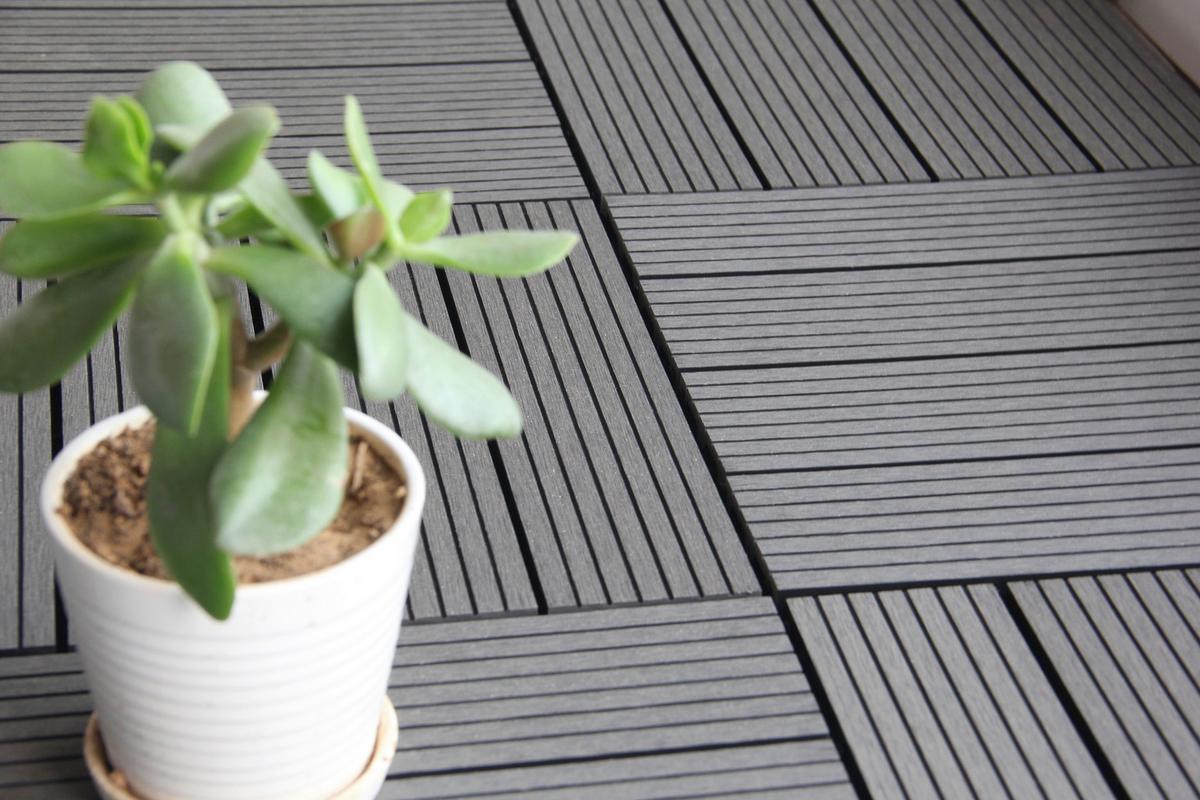 TERRASSENFLIESE NOAH 9ER-SET - Anthrazit, Basics, Holzwerkstoff/Kunststoff (30/30/2,2cm) - Beldano