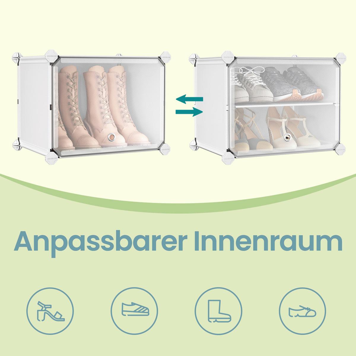Schuhregal Weiß B: 83 Cm - Weiß, Basics, Kunststoff/Metall (83/63/32cm)