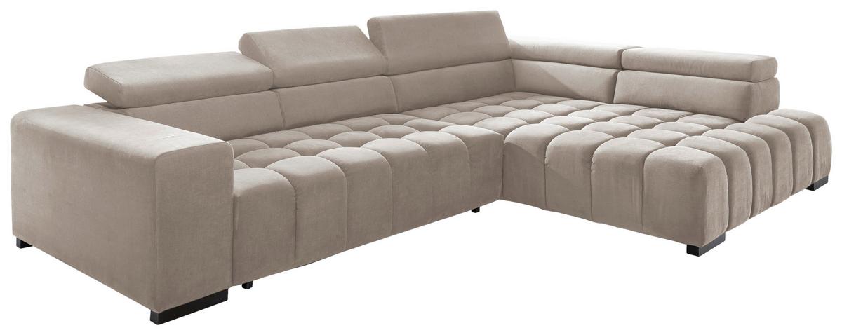 Eckschlafsofa Elias Neu Beige S: 307 Cm - Beige/Schwarz, Design, Textil (307/201cm) - Livetastic