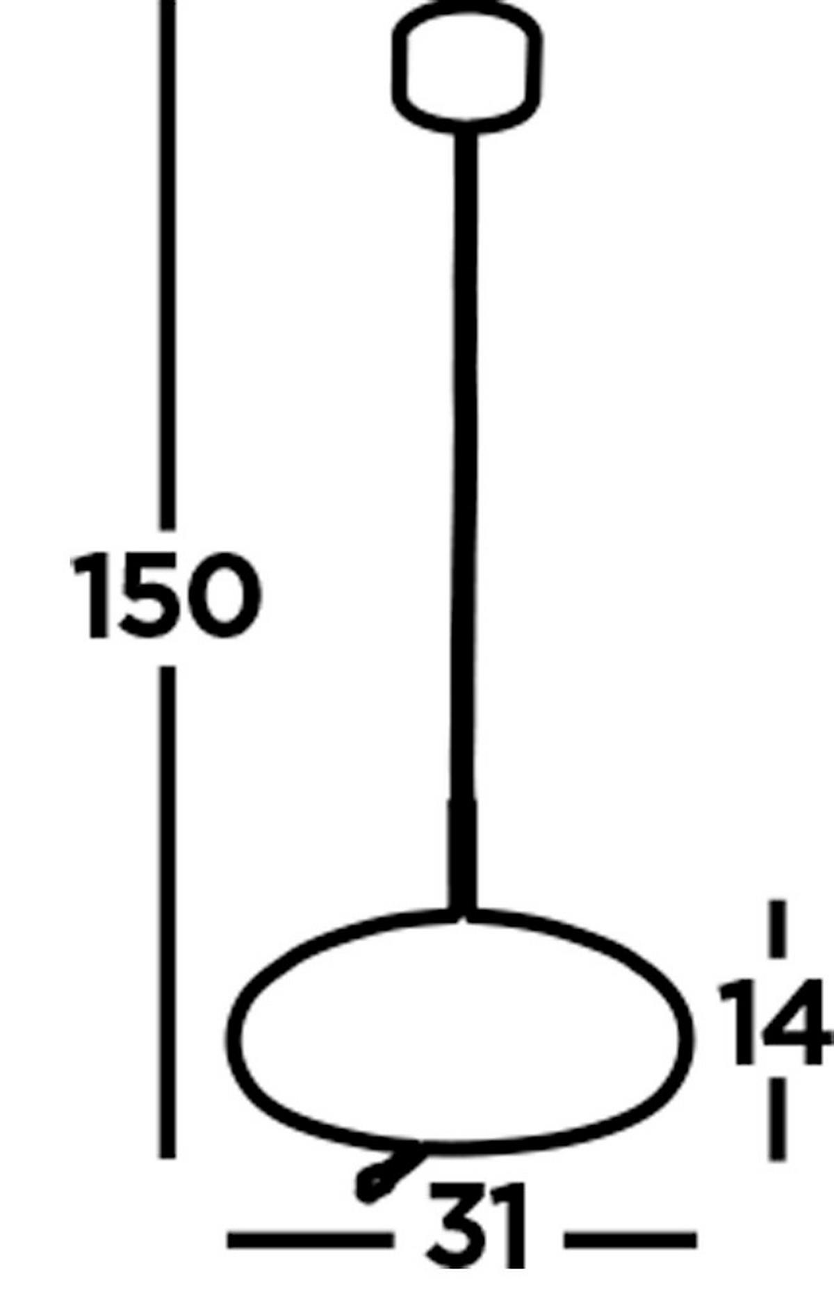 LED-Pendelleuchte 75131-1am - Bernsteinfarben, Basics, Glas/Metall (31/31/30-150cm)