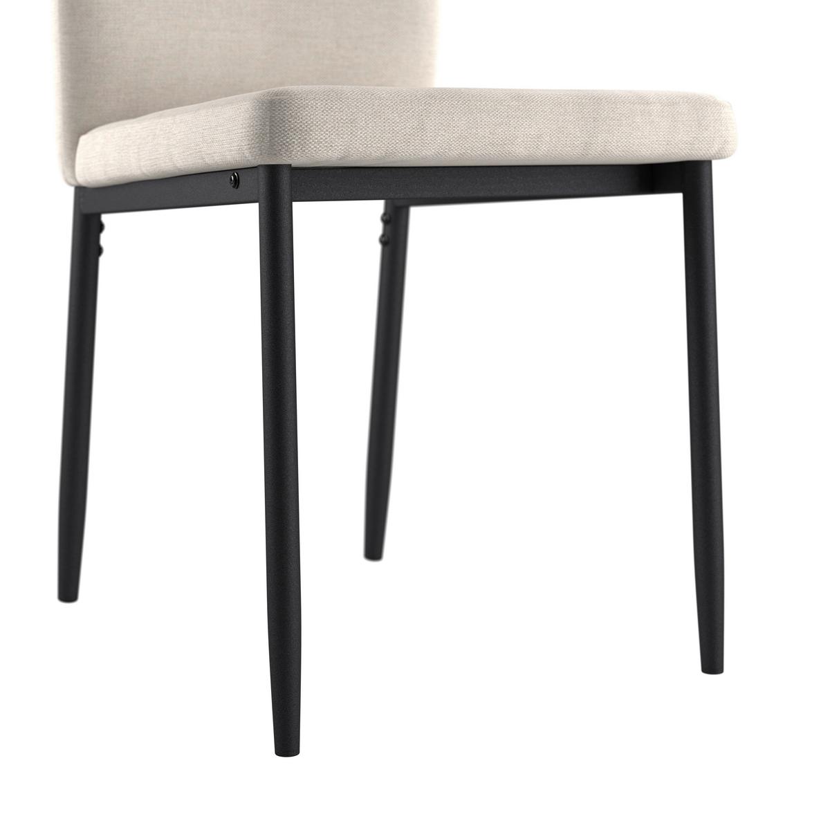 Vierfußstuhl Augusta Webstoff Beige - Beige/Schwarz, MODERN, Textil/Metall (45/87/55cm) - Kela