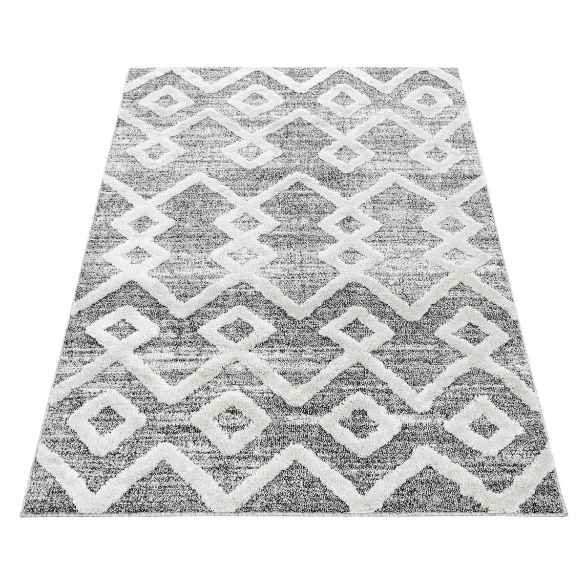 Teppich Läufer Grau Pisa 80x250 cm - Grau, KONVENTIONELL, Textil (80/250cm)