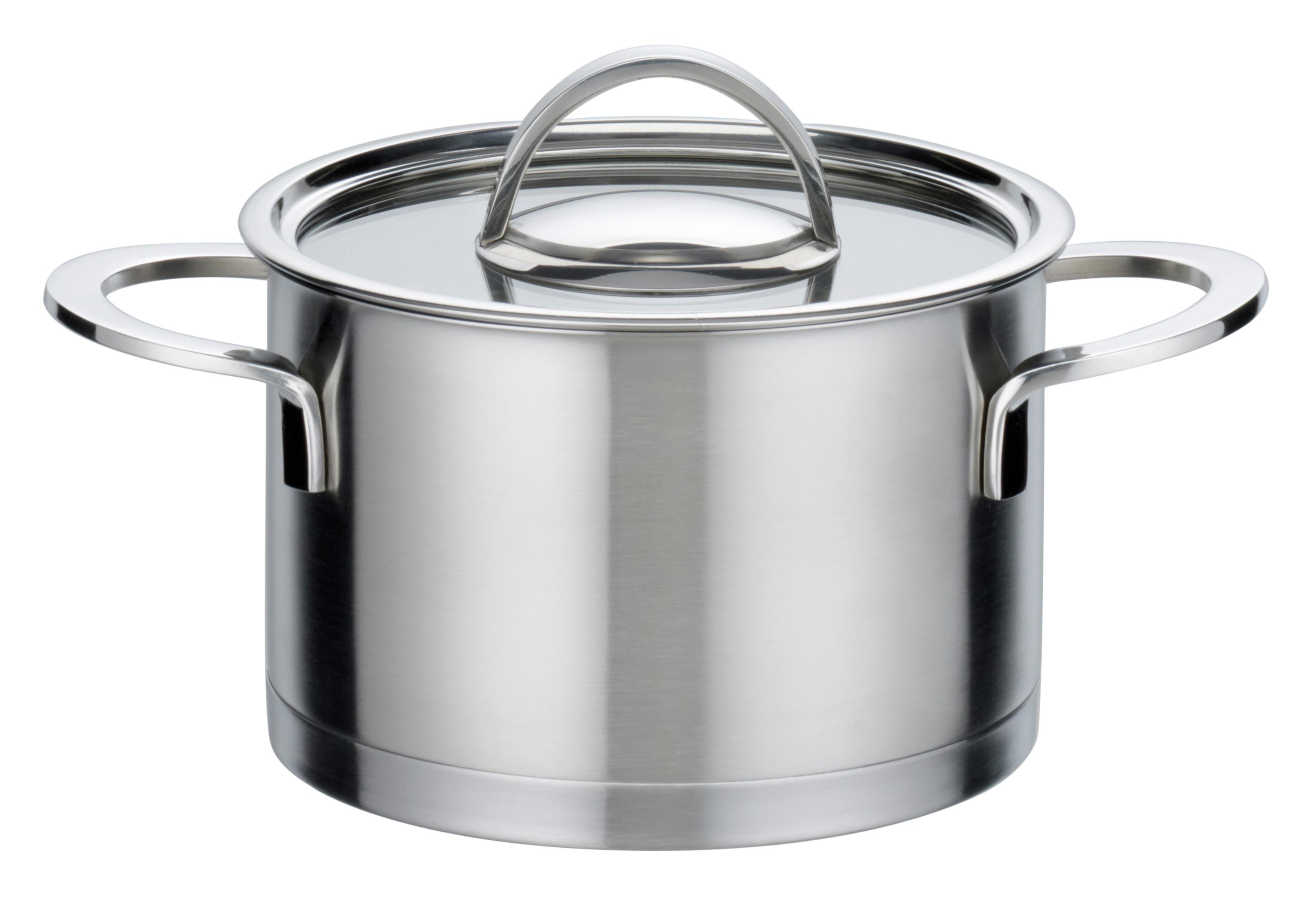 Kochtopfset Edelstahlfarben - Klar/Edelstahlfarben, Basics, Glas/Metall - GSW