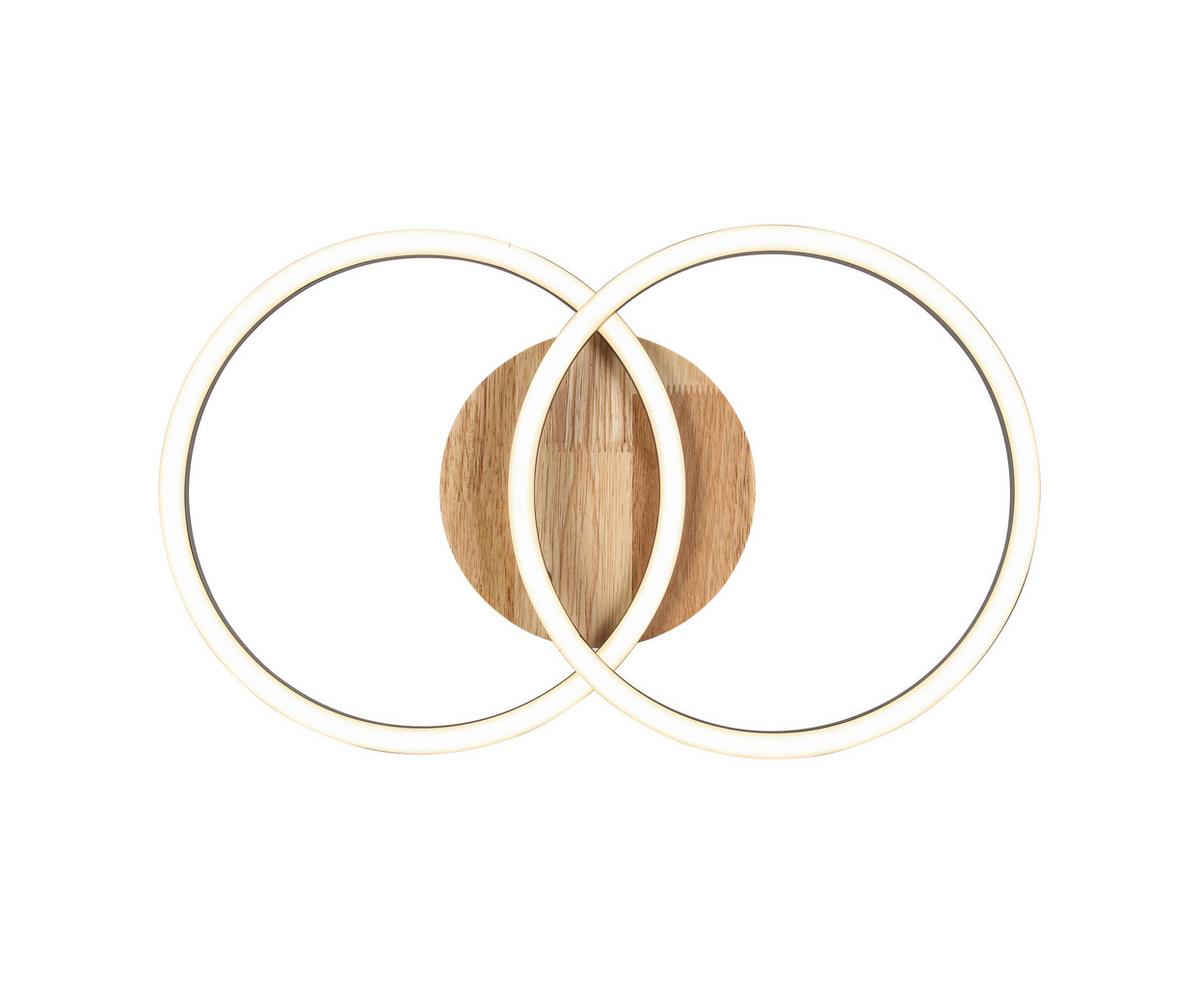 LED-Deckenleuchte Karo - Eichefarben/Schwarz, MODERN, Holz/Kunststoff (50/30/8,5cm) - Luca Bessoni