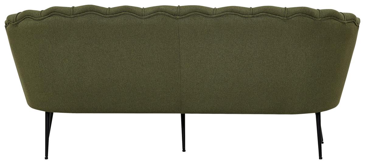 2-sitzer-sofa Calais - Schwarz/Olivgrün, Design, Textil/Metall (180/78.5/78cm) - Livetastic