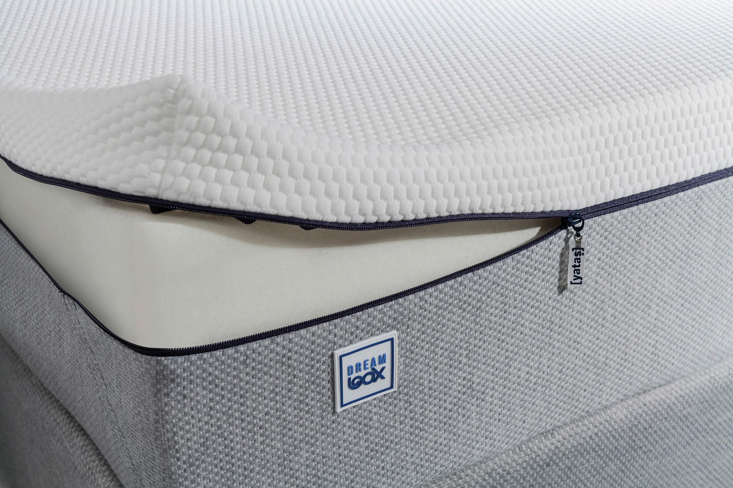 Taschenfederkernmatratze Dream Box Pro - Weiß/Grau, Basics, Textil (100/200cm) - Yatas