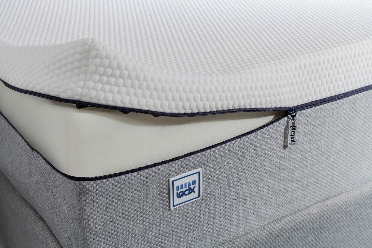 Taschenfederkernmatratze Dream Box Pro 120x200 cm H: 24 cm - Weiß/Grau, Basics, Textil (120/200cm) - Yatas