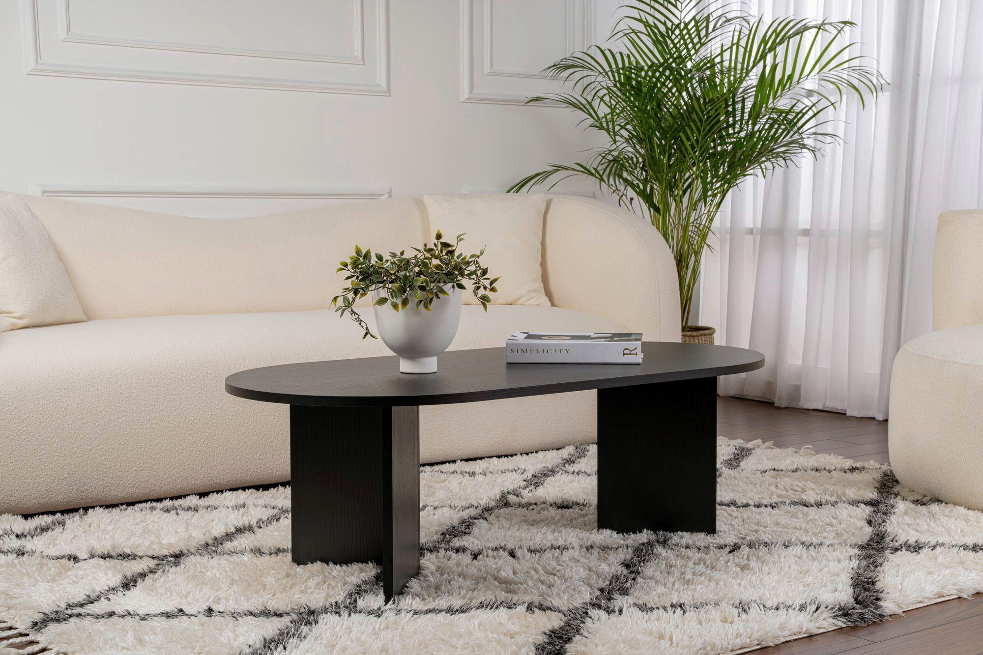 Couchtisch Sable Schwarz B: 119cm - Schwarz, Design, Holzwerkstoff (119/40/60cm) - MID.YOU