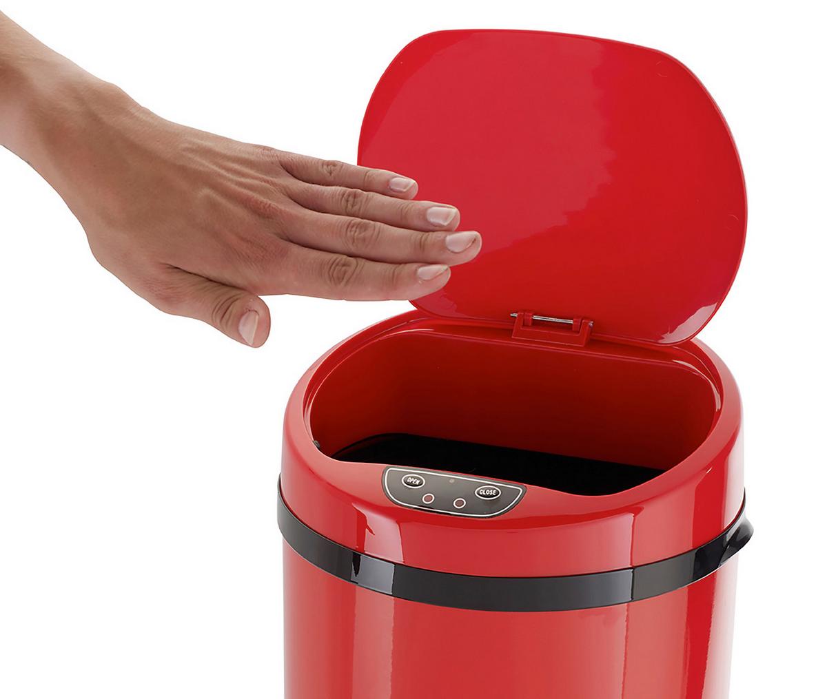 Echtwerk Abfalleimer 30 Liter Edelstahl, Rot - Rot/Schwarz, Basics, Kunststoff/Metall (30,5/56,5cm) - Echtwerk