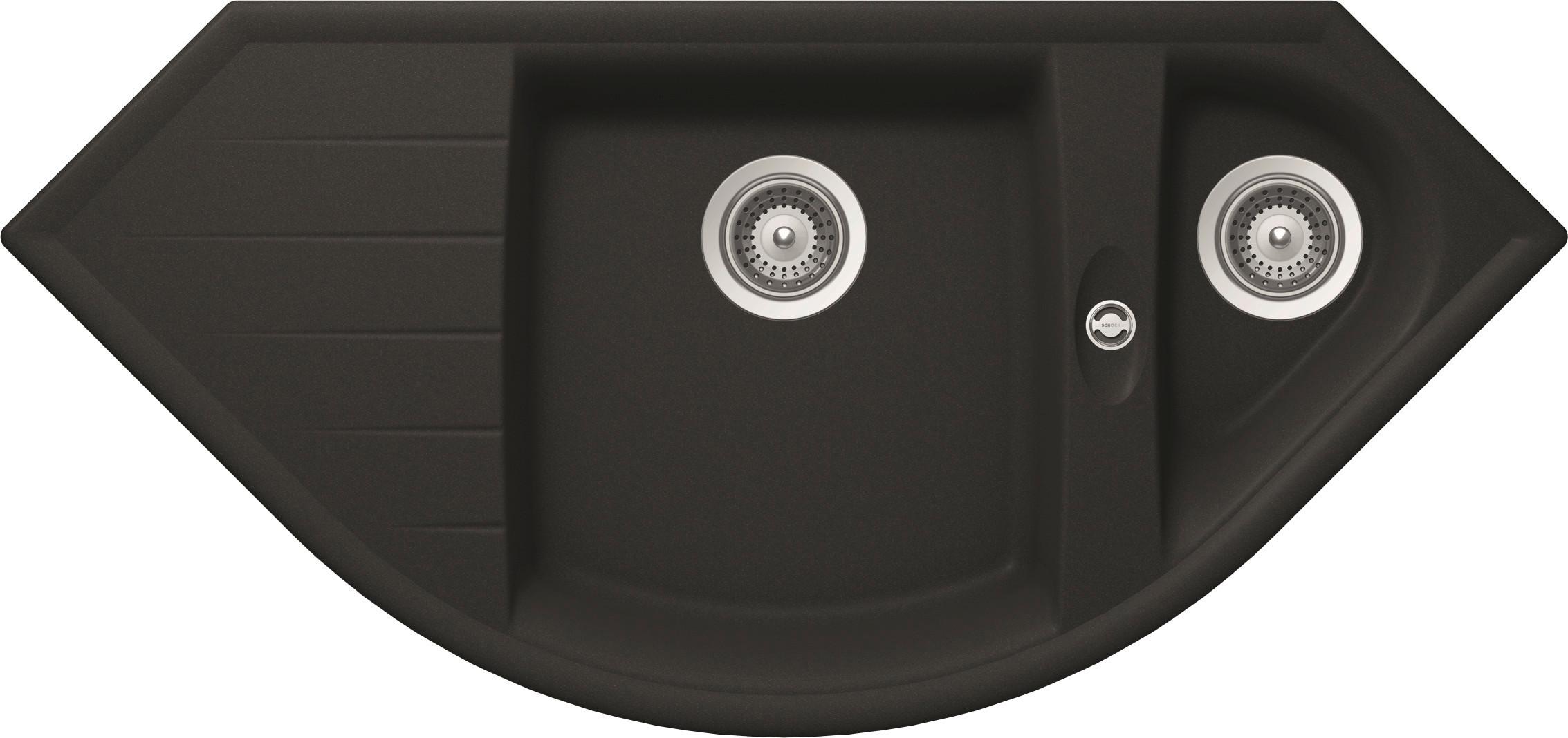 Spüle Arlington Schwarz 110,5x19,5cm - Schwarz, Basics, Stein (110,5/19,5/52cm) - Respekta