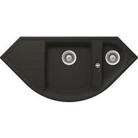 Spüle Arlington Schwarz 110,5x19,5cm - Schwarz, Basics, Stein (110,5/19,5/52cm) - Respekta