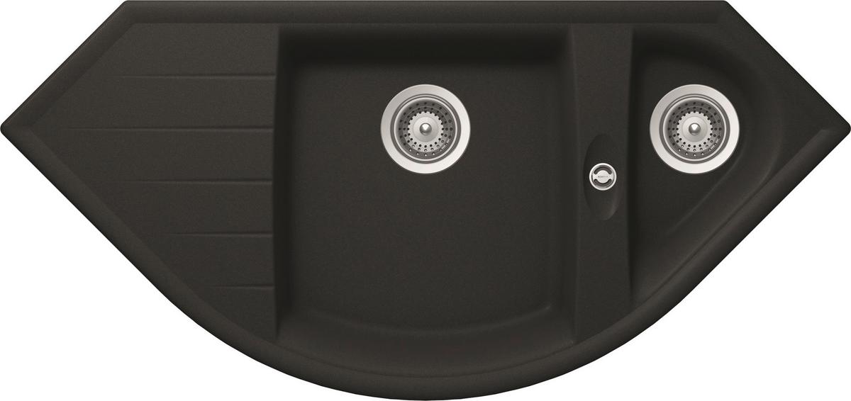 Spüle Arlington Schwarz 110,5x19,5cm - Schwarz, Basics, Stein (110,5/19,5/52cm) - Respekta
