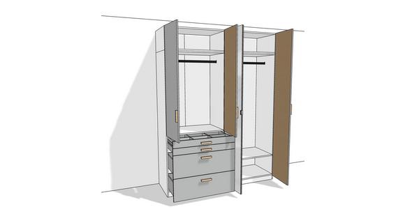 Kleiderschrank Unit 4trg, Maxihöhe - KONVENTIONELL (182,2/242,2/58,3cm) - Ondega