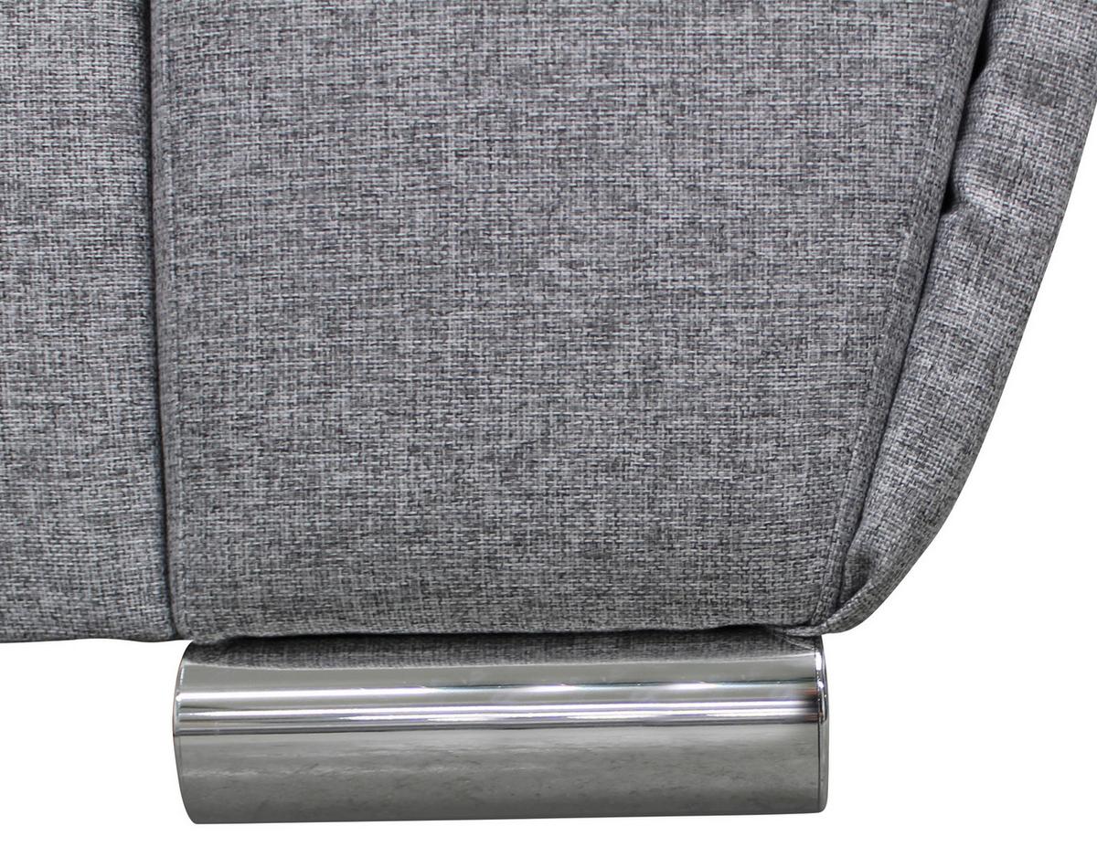 Ecksofa Delux Hellgrau Mit Schlaffunktion Ottomane Links - Silberfarben/Hellgrau, Design, Textil (266/266cm) - Livetastic