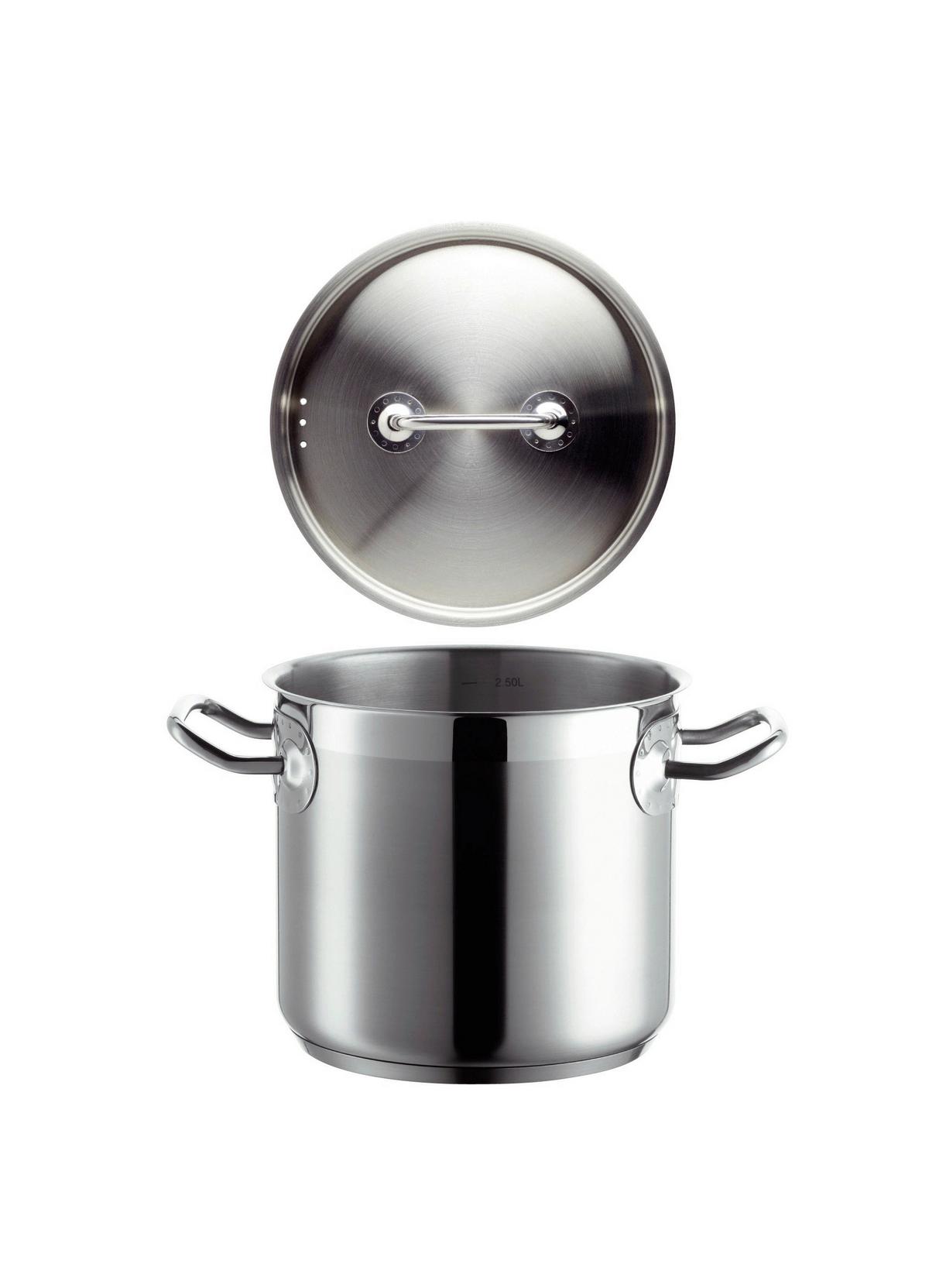 Gemüsetopf Professional Edelstahl Mit Deckel - Silberfarben, Basics, Metall (16/14,8/24,5cm) - Mäser