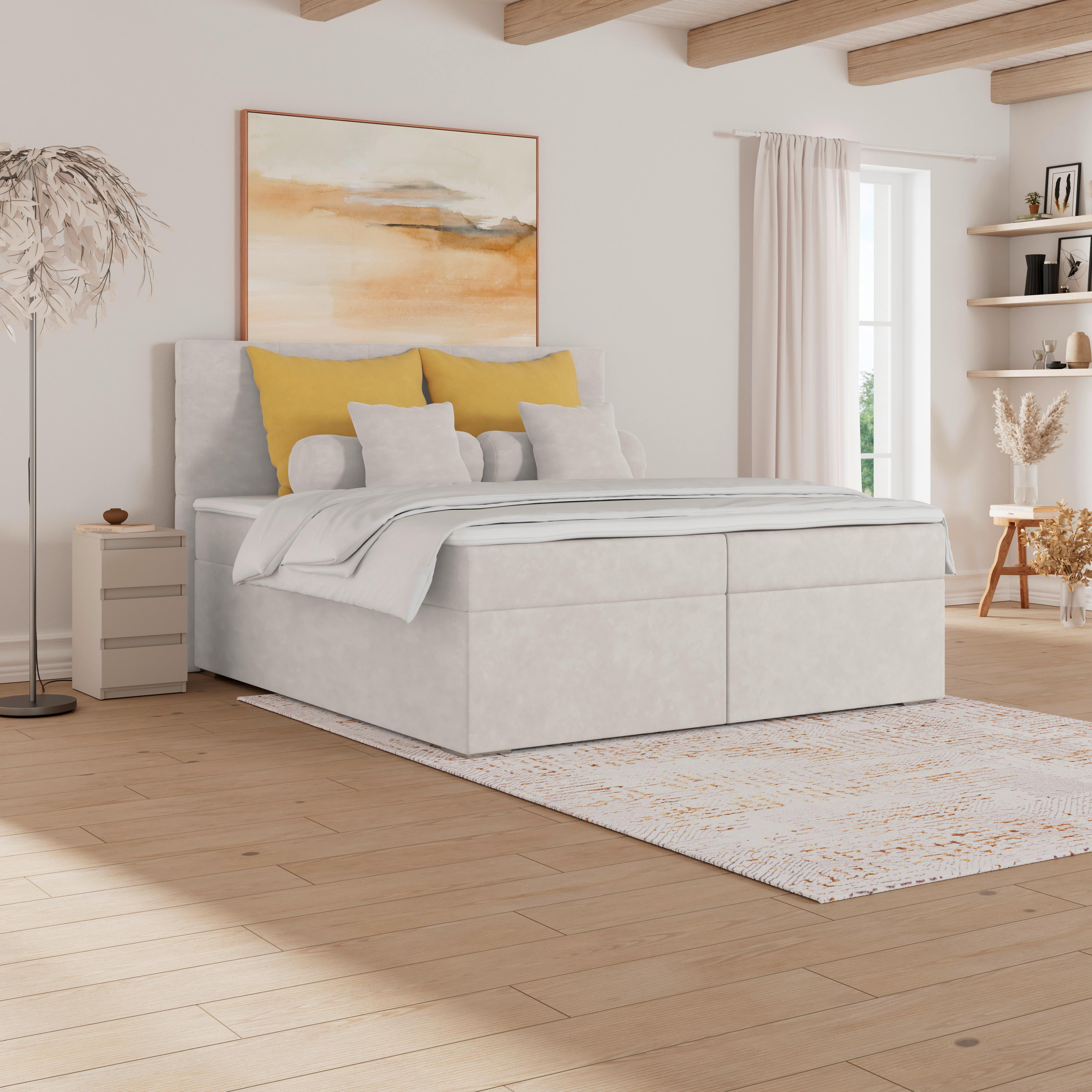 Čalúnená posteľ ADRIA 180x200 cm, sivohnedá - chrómová/taupe, Konventionell, drevo/textil (180/200cm)