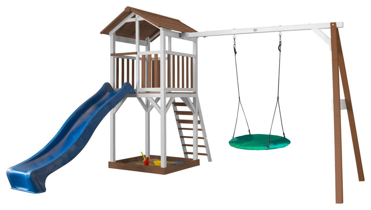 Spielturm Axi Beach Tower - Blau/Braun, KONVENTIONELL, Holz (356,6/241,9/349cm) - Ambia Garden