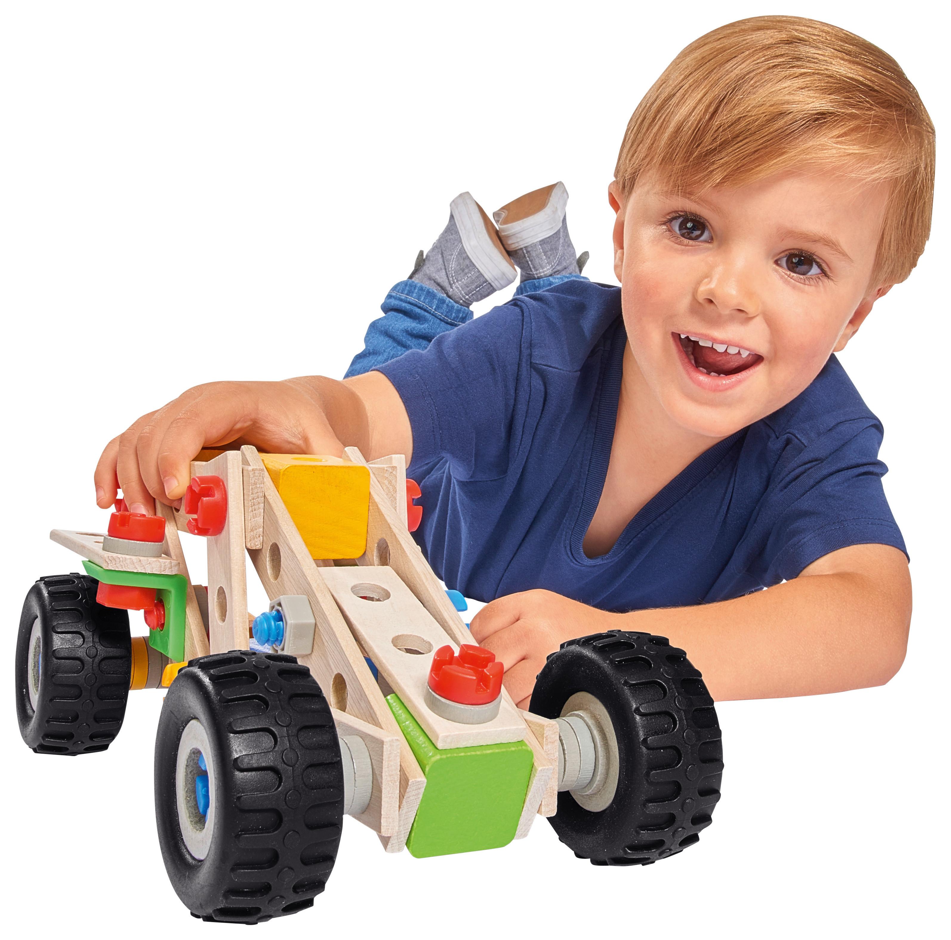 Bausteine Quad 100-Teilig ab 4 Jahren - Multicolor, Basics, Holz/Kunststoff (8/28/20cm)