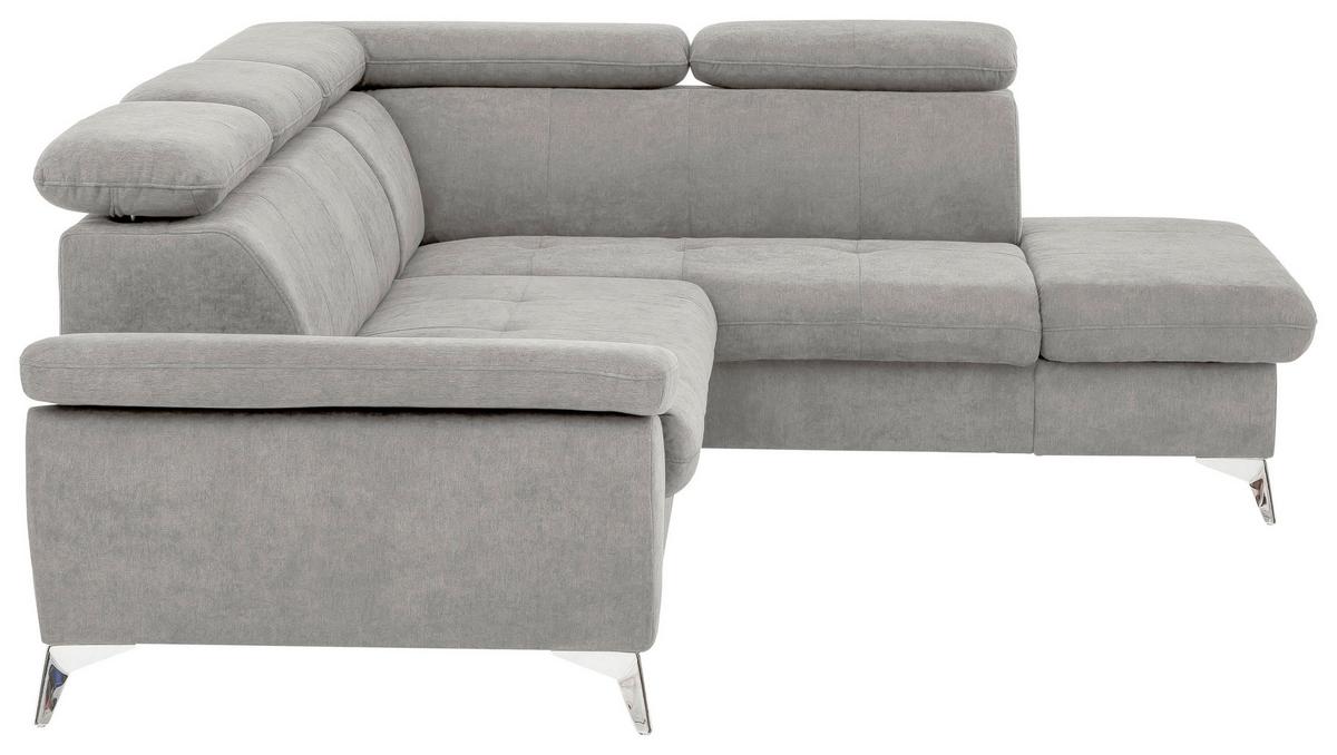 Ecksofa Mit Schlaffunktion Gisele - Chromfarben/Grau, KONVENTIONELL, Textil (256/209cm) - Livetastic