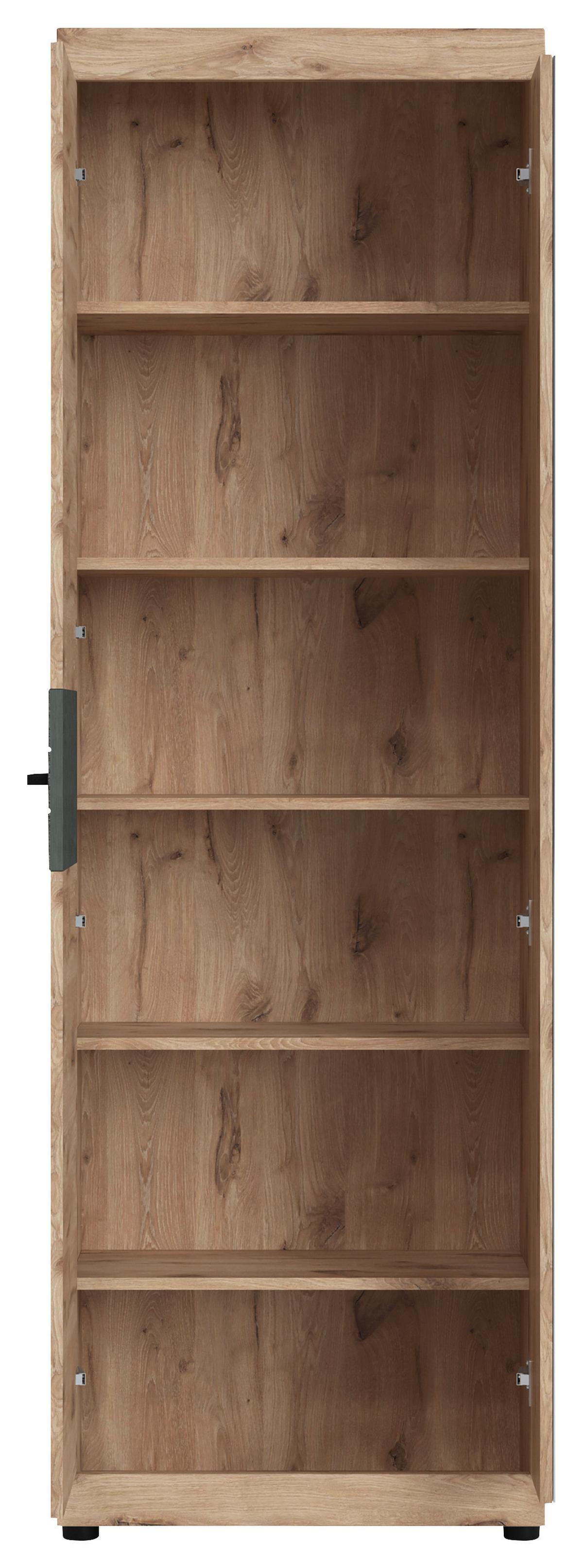 Garderobenschrank Roxy Eichefarben Dekor B: 65 cm - Eichefarben, Design, Glas/Holzwerkstoff (65/201,3/37,9cm)