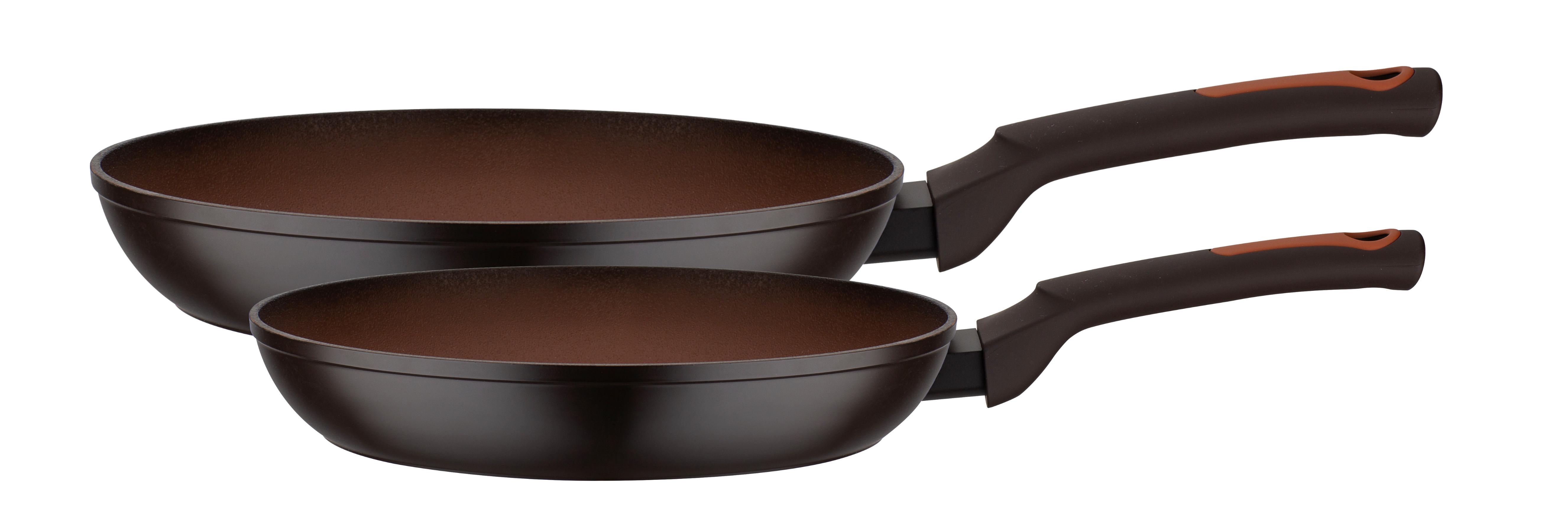 Gsw Pfannenset Terra Braun/schwarz, 2-Teilig - Schwarz/Braun, Basics, Metall - GSW