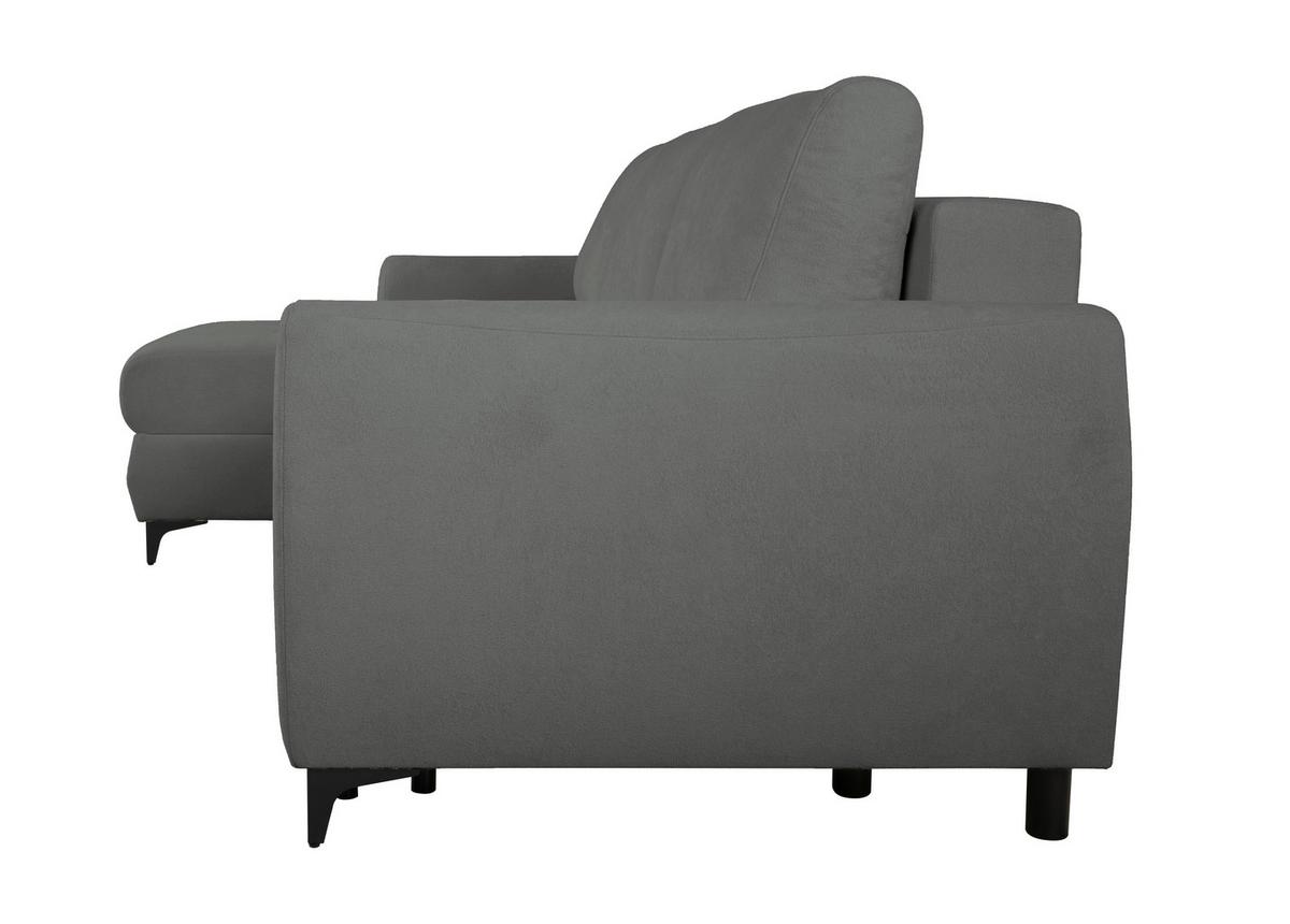 Ecksofa Moli, Dunkelgrau S: 236x148 cm - Dunkelgrau/Schwarz, Design, Textil (236/148cm) - MID.YOU