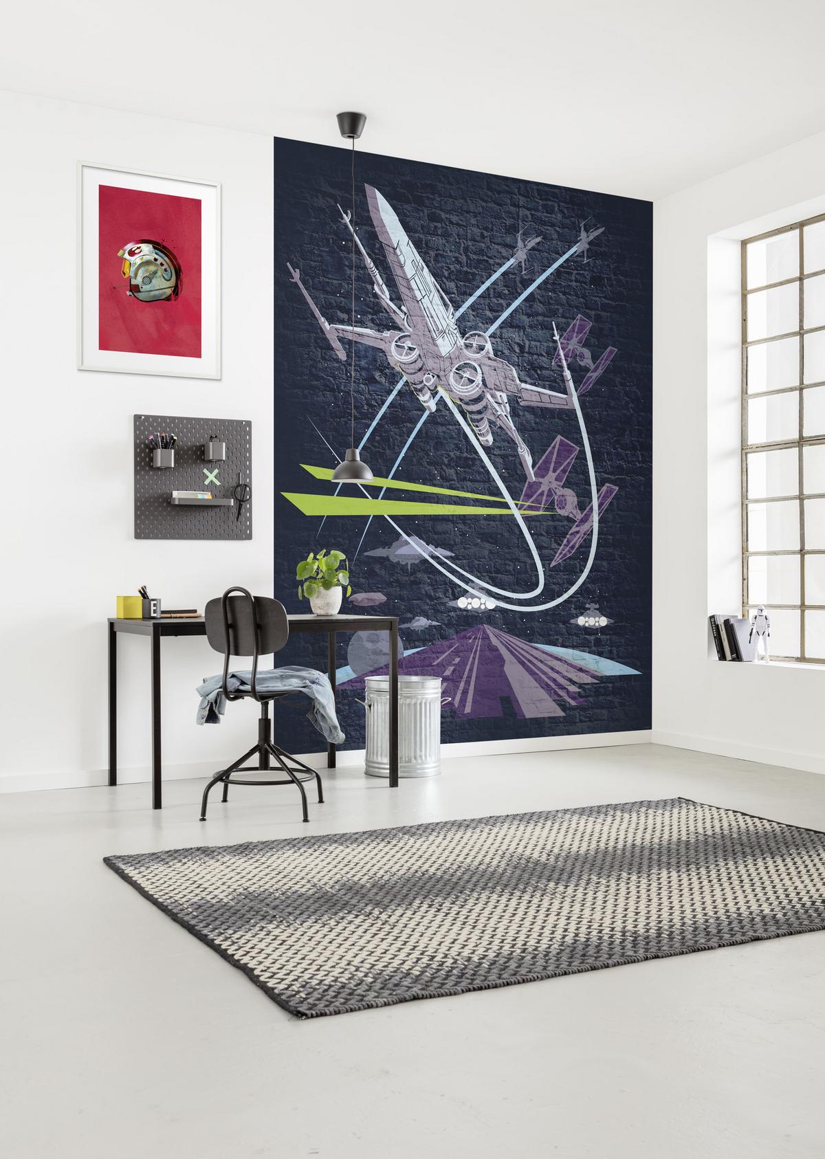 Fototapete Star Wars Concrete X-Wing - Multicolor, Trend, Textil (200/280cm)
