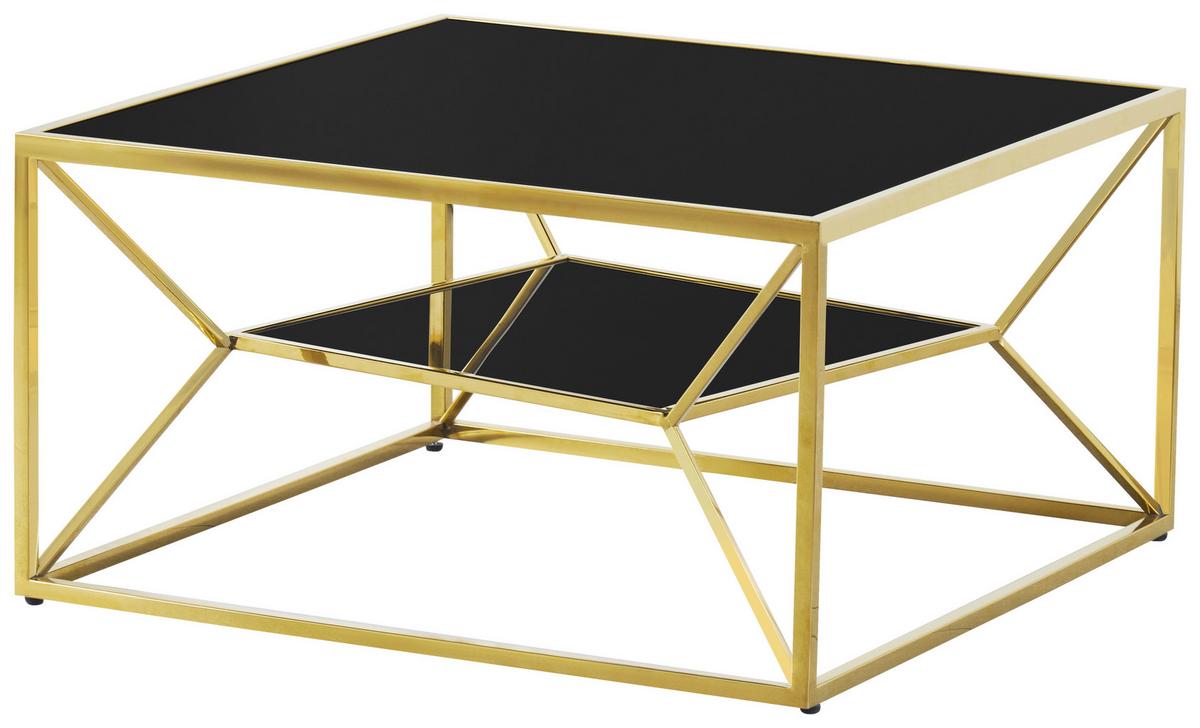 KONFERENČNÝ STOLÍK ANGEL II - čierna/zlatá, Modern, kov/sklo (70/38/70cm) - Mömax