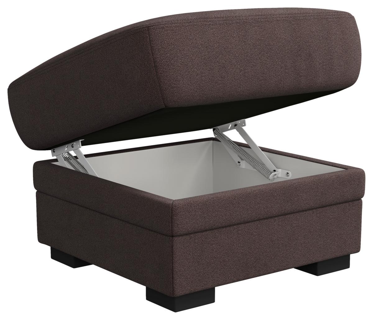 Hocker Marcus Braun B: 68 cm - Schwarz/Braun, Basics, Textil (68/45/68cm) - MID.YOU