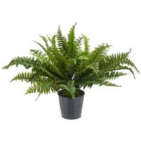 Kunstpflanze Bostenfarn Kunststoff, Grün, D: 70 cm - Zinkfarben/Grün, Basics, Kunststoff/Metall (70cm) - P & B