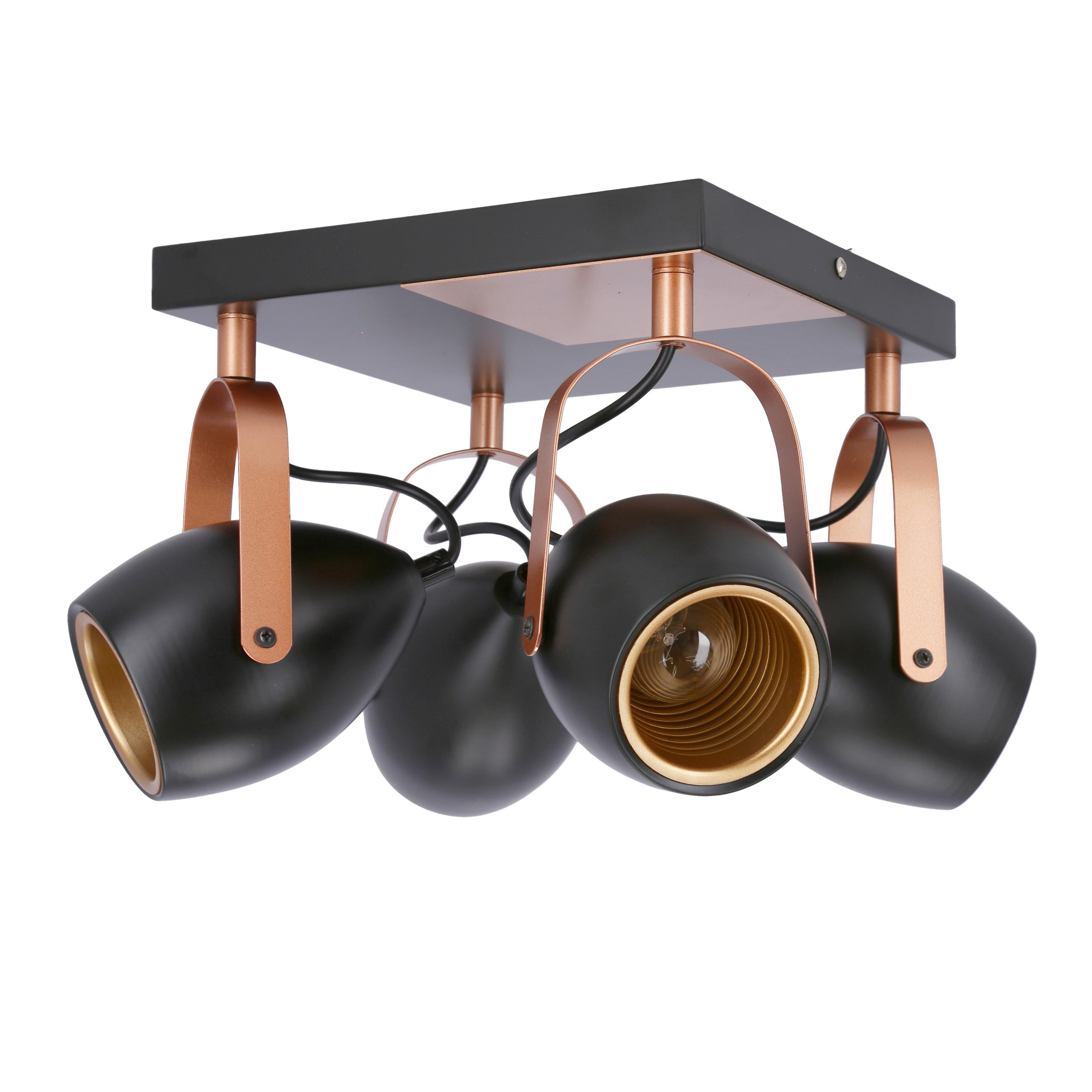 DECKENSTRAHLER 98-83128 - Schwarz, Design, Metall (32/32/23cm)