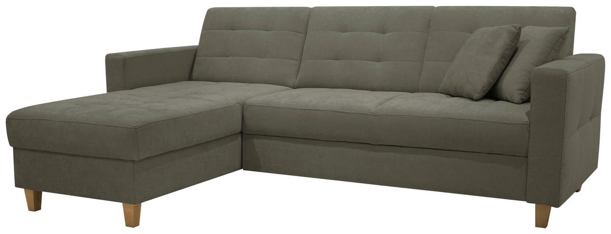Rohová sedačka BJORN, oboustranná, zelená žinylka - zelená/přírodní barvy, Design, dřevo/textil (160/231cm) - Luca Bessoni
