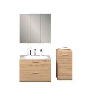 Badezimmer Avensis Eiche Dekor 4-teilig - Eichefarben/Weiß, MODERN, Keramik/Holzwerkstoff (135/144/45cm) - Luca Bessoni