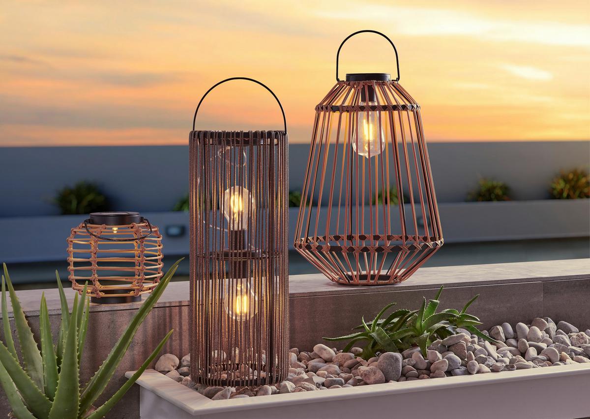 Solární svítidlo Laurin - hnědá, Moderní, kov/plast (16/50cm) - Modern Living