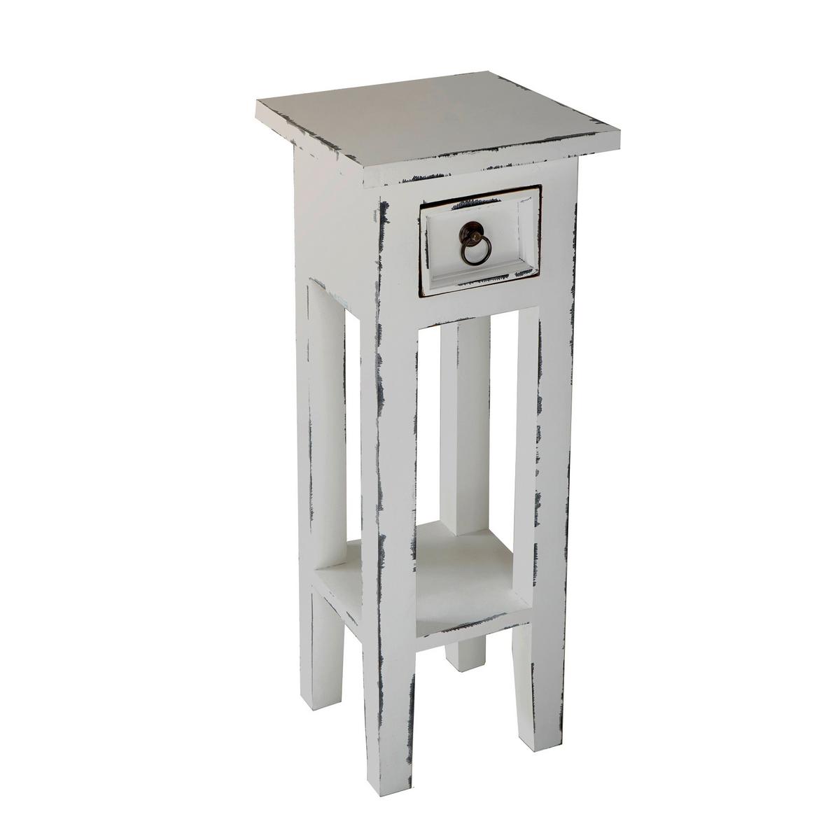 Beistelltisch Padea - Weiß, Basics, Holz (25/25/67cm) - Gardenson