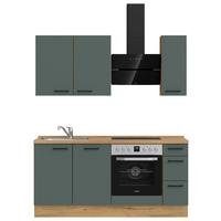 Küchenleerblock Easytouch High-Line, H1 Rechts - Dunkelgrün/Eichefarben, MODERN, Holzwerkstoff (180cm) - Nobilia