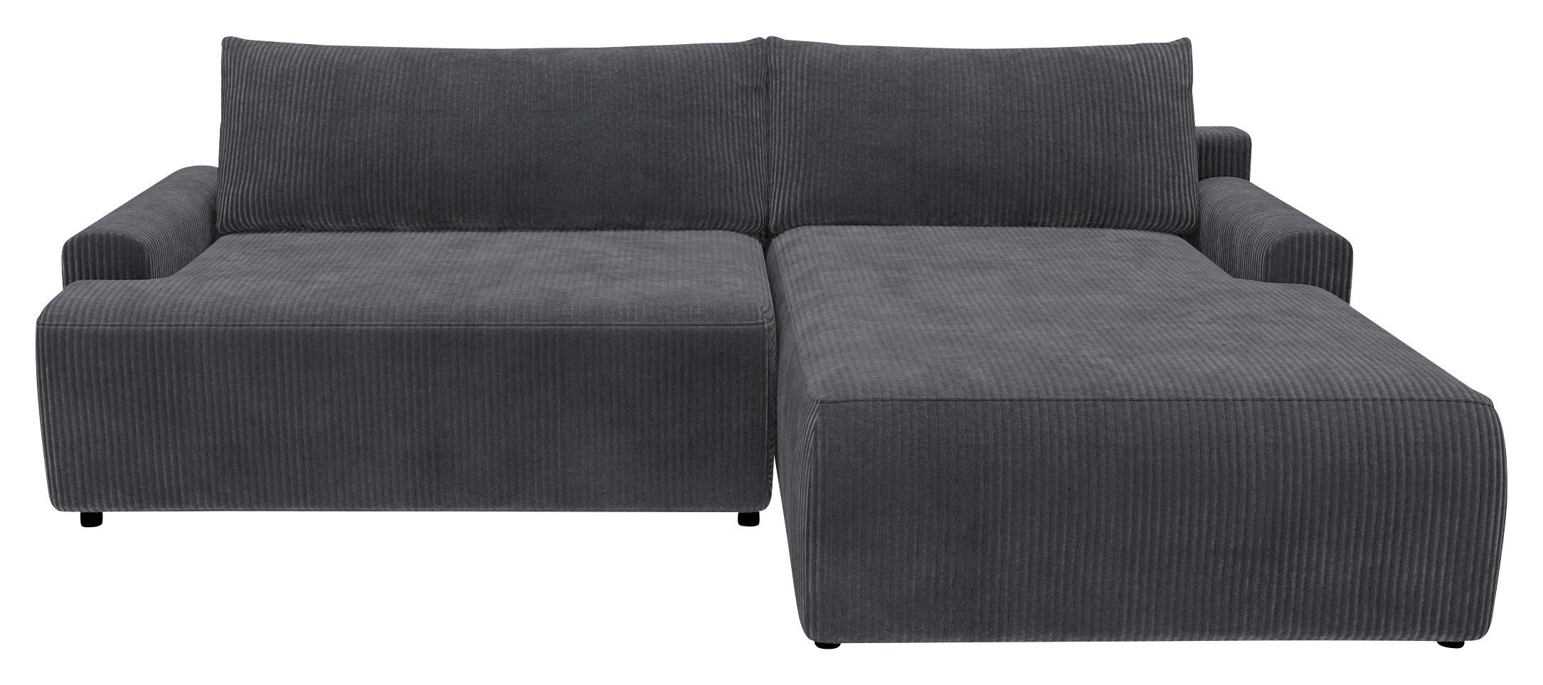 Eckschlafsofa Prag, Anthrazit S: 253x167 cm - Anthrazit/Schwarz, MODERN, Textil (253/167cm) - Trendmanufaktur