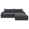 Eckschlafsofa Prag, Anthrazit S: 253x167 cm - Anthrazit/Schwarz, MODERN, Textil (253/167cm) - Trendmanufaktur