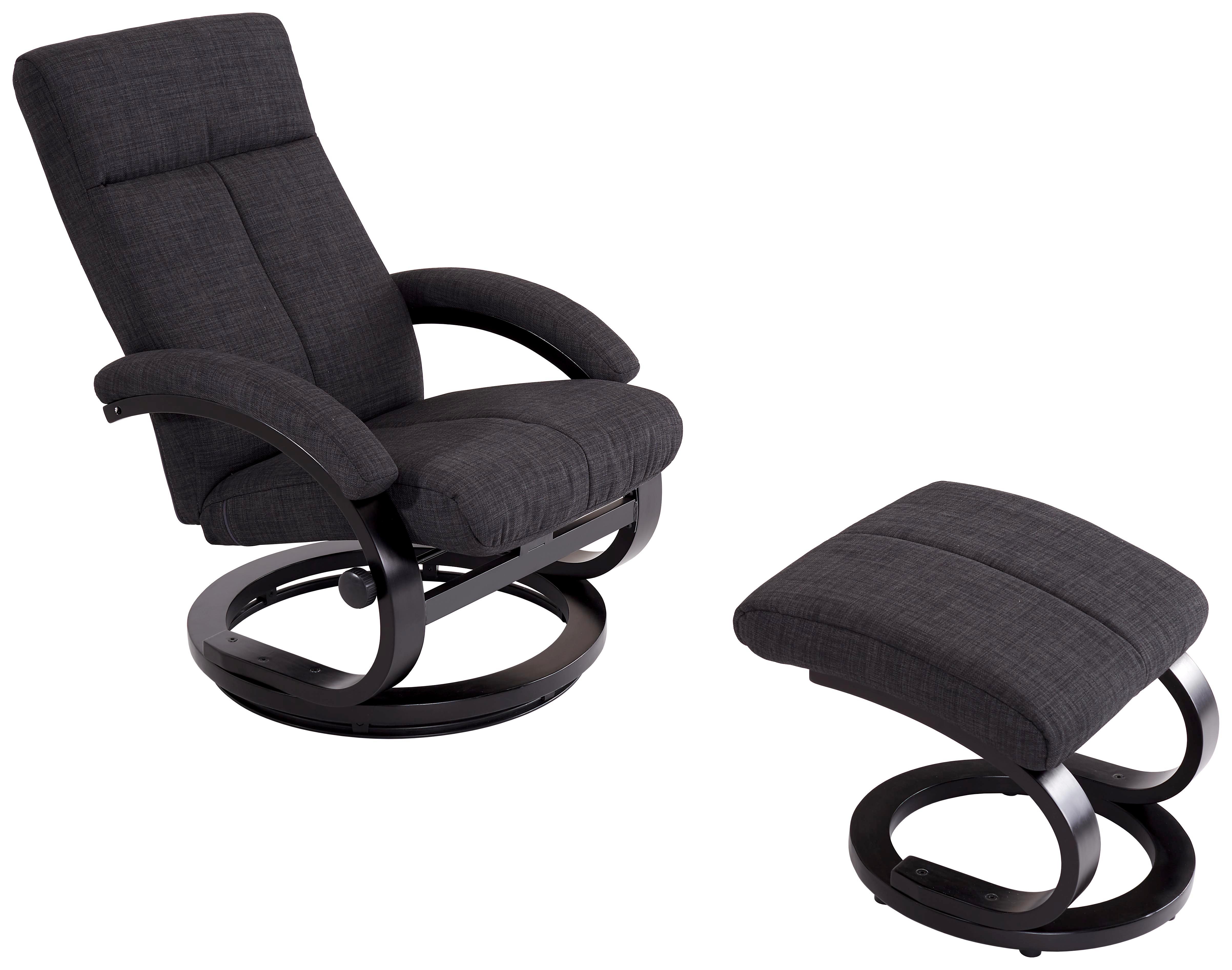 Tv-fotel Niklas - Sötétszürke/Fekete, modern, Fa/Fém (66/98-86/80-110cm) - Ombra