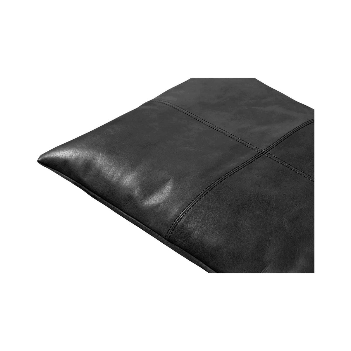 Bankauflage Lederkissen Schwarz B: 73 cm - Design (73/3/35cm) - MID.YOU