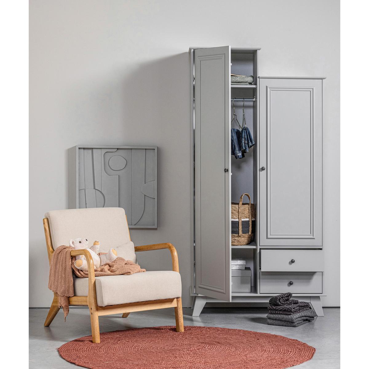 Sessel Mark Naturfarben B: 67cm - Naturfarben, Design, Holz/Textil (67/75/82cm) - Livetastic