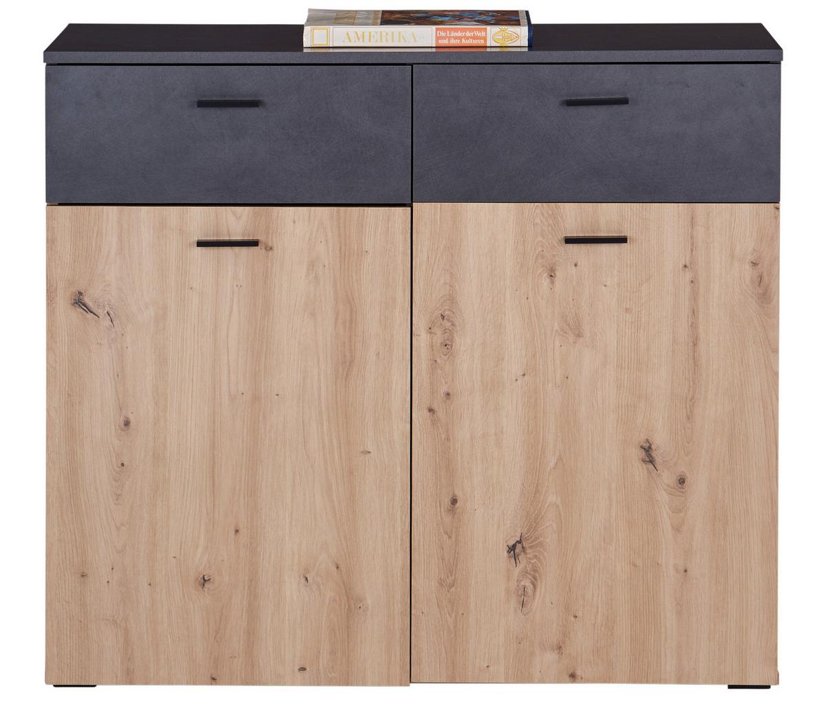 Kommode 100 cm Duos, Eiche Dekor/Matera - MODERN, Holzwerkstoff (100/89,4/40cm)