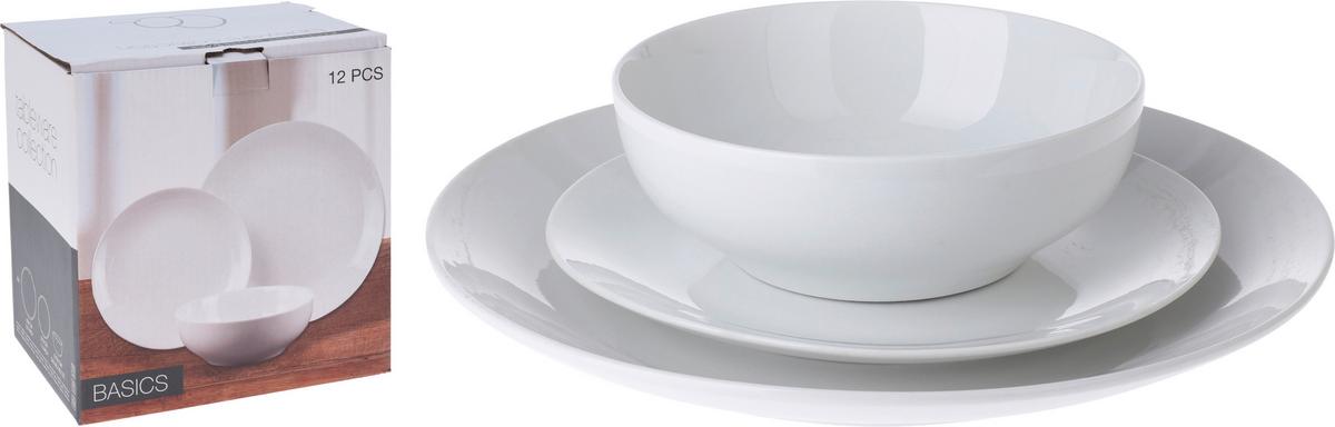 Tafelservice Weiß Für 4 Personen, 12tlg. - Weiß, Basics, Keramik (28,3/20/28,5cm)