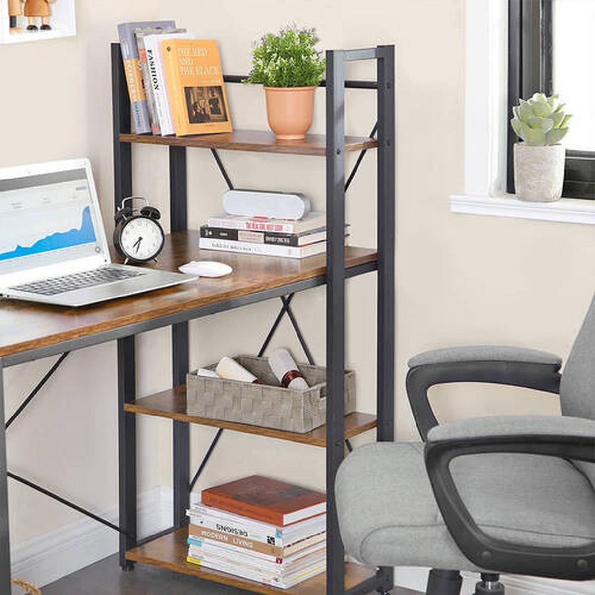 Písací stôl IRON - hnedá/čierna, Basics, kov/kompozitné drevo (120/60/120cm) - Boxxx