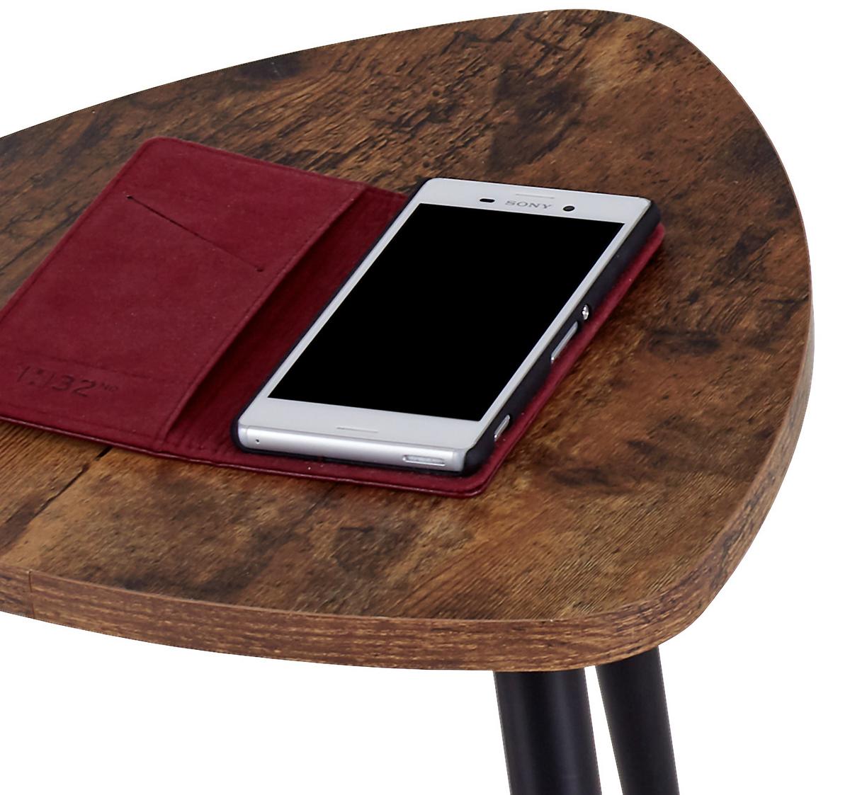 Couchtisch 3er Set Rocky, Naturfarben/schwarz - Schwarz/Naturfarben, MODERN, Holzwerkstoff/Metall (62/48/34,5/41/35/30cm) - Luca Bessoni